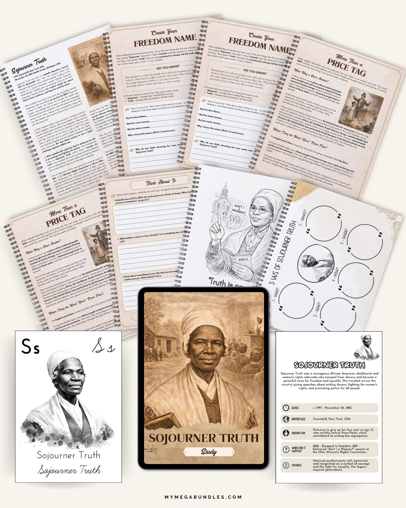 Sojourner Truth Study Pack | Black History Homeschool Printable (Ages 8–14)