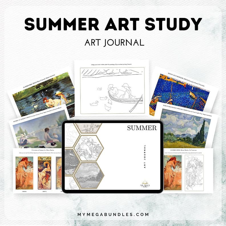 Summer Art Masterpieces Study Pack for Kids Printable Study