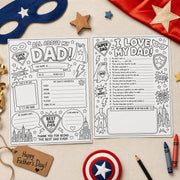 Superhero Dad Father's Day Printable Gift Pack — Coloring Pages, Certificate & Coupons