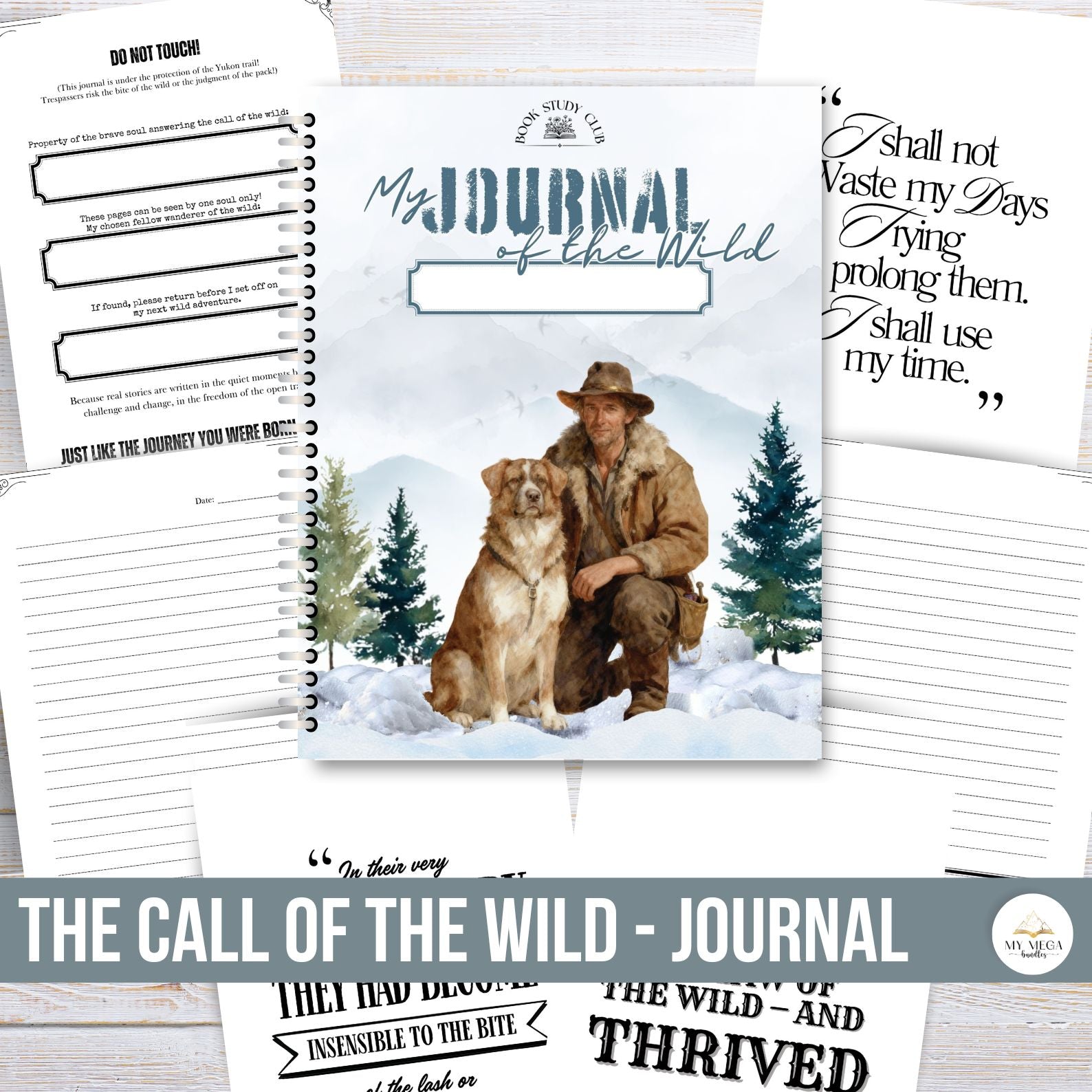 Printable journal cover for The Call of the Wild homeschool book study
