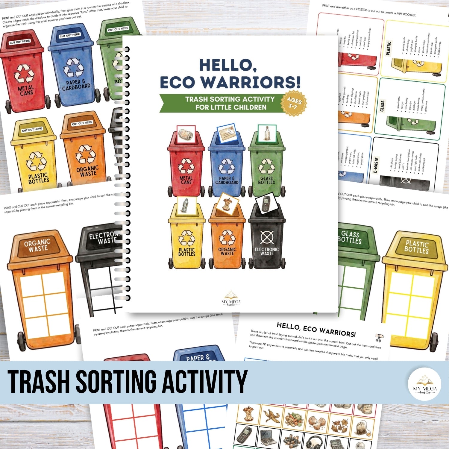 Hello, Eco Warriors! Trash Sorting Activity, Ages 3–7