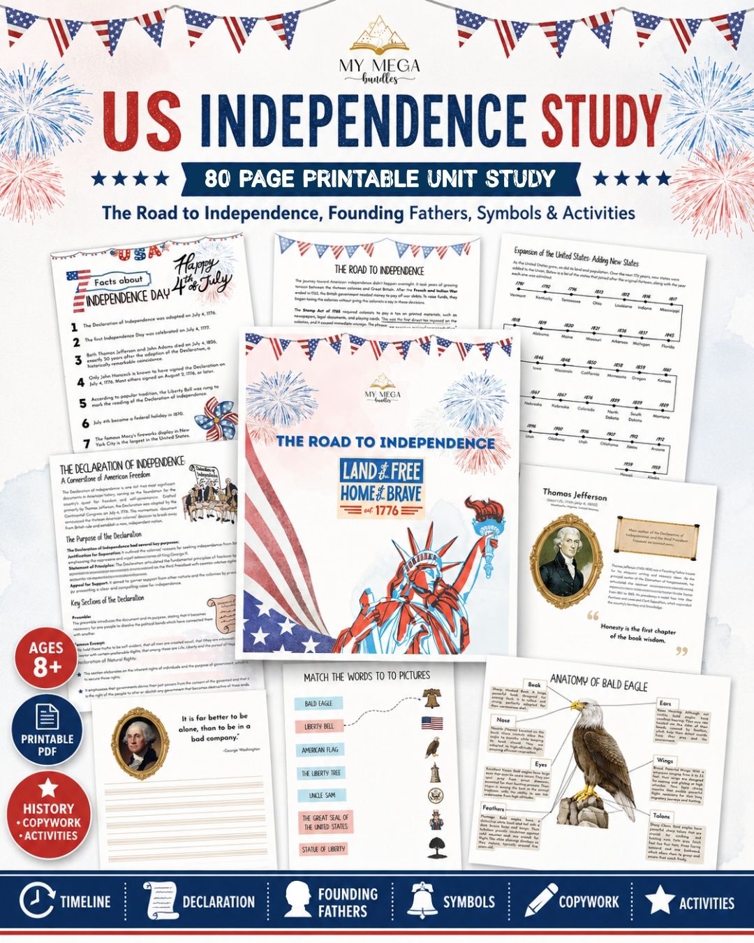 American History Homeschool Printable – Birth of the U.S. Nation