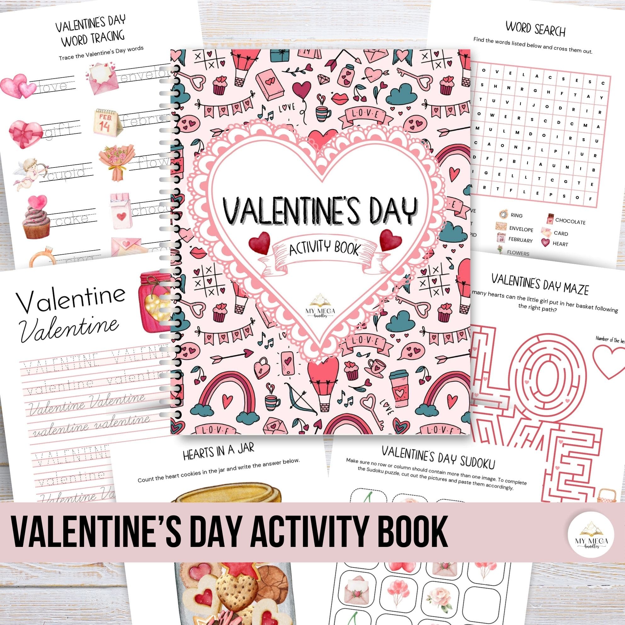 Valentine Activity Book - Colored