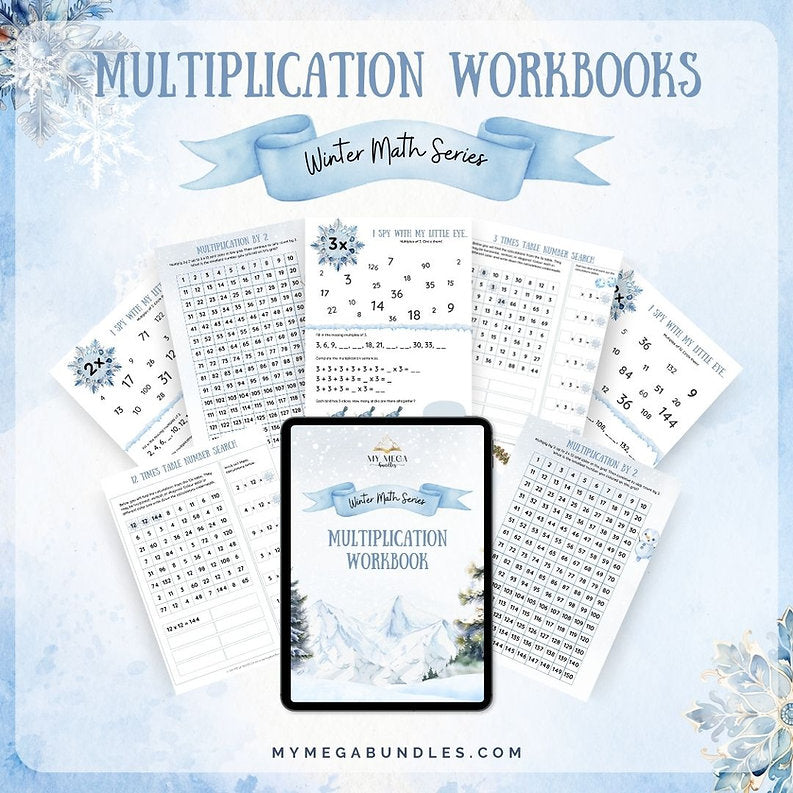 Winter-Themed Multiplication Math Workbook: Mastering Multiples with F ...