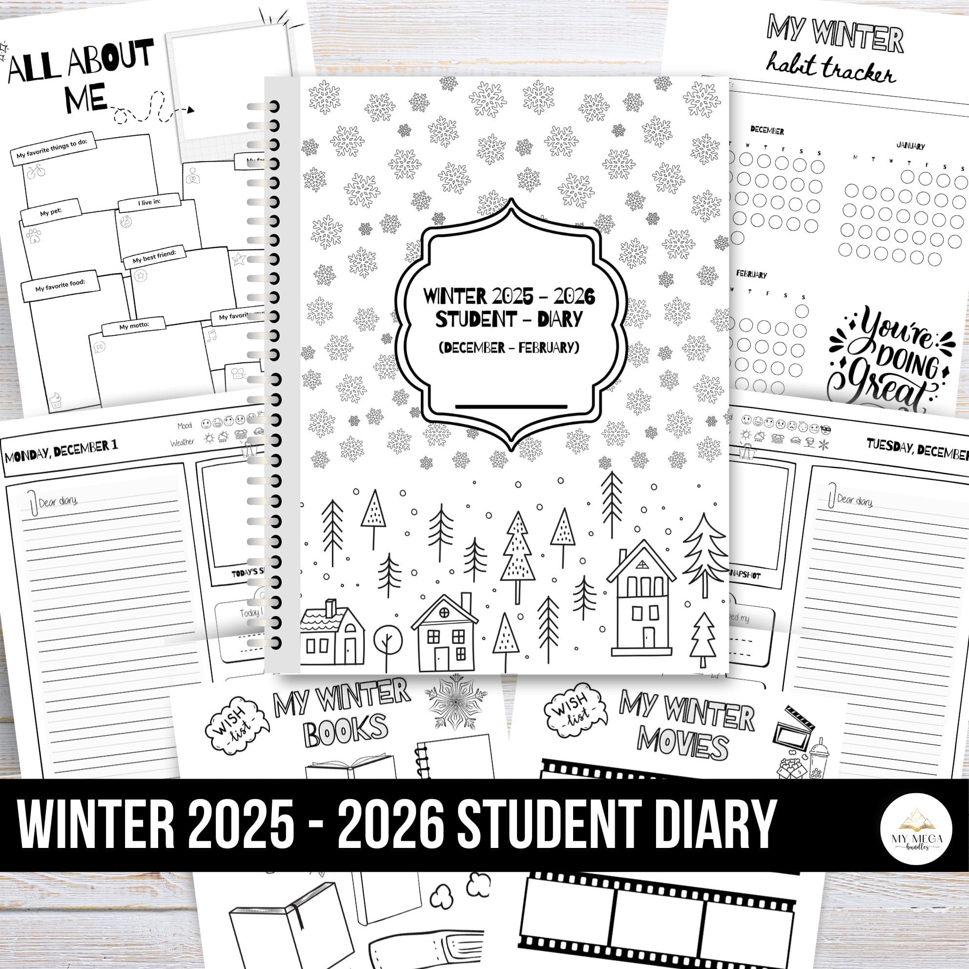 Winter 2025–2026 Student Diary with Daily Prompts