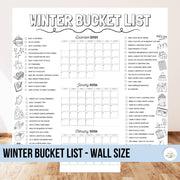 Winter Bucket List Wall Chart for Homeschool Fun