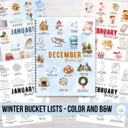 Winter Bucket Lists for December, January and February
