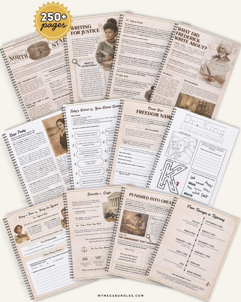 Black History Bundle | 10 Printable Hero Studies for Homeschool (Ages 8–14)