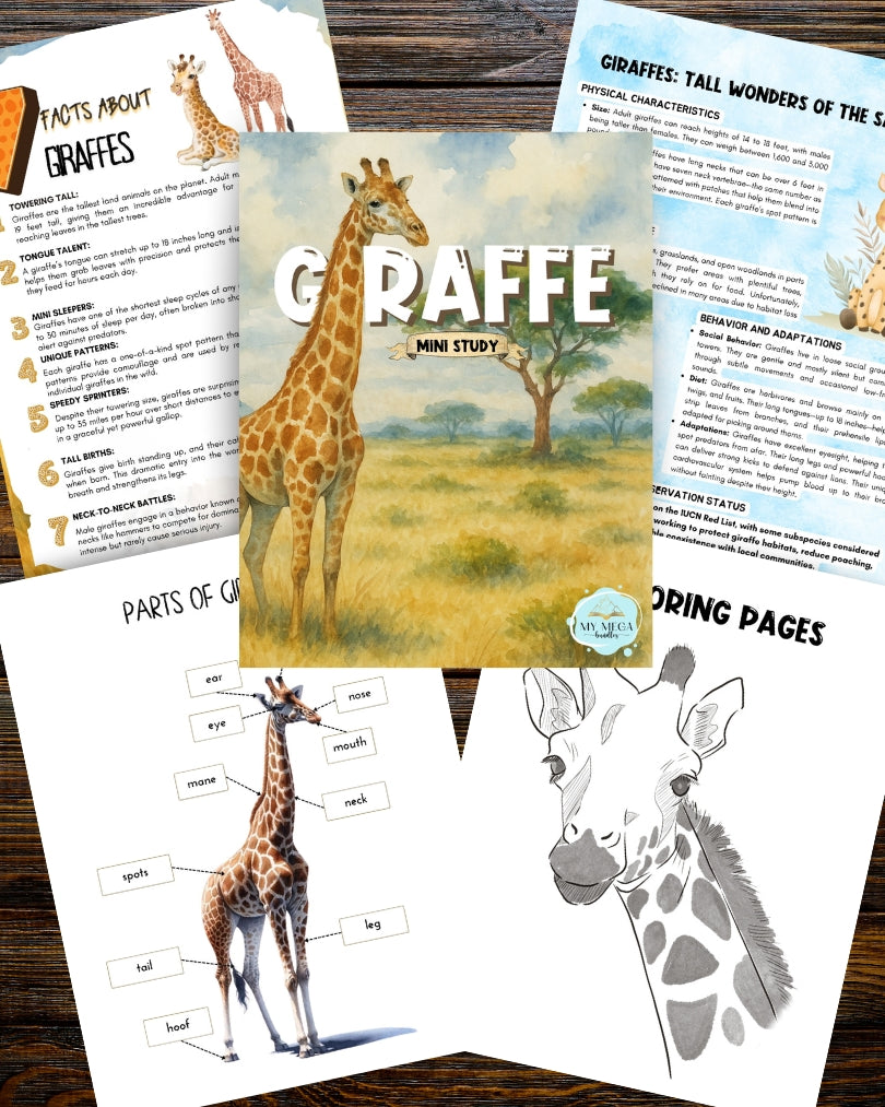 Giraffe Printable  Mini StudyFreebie
