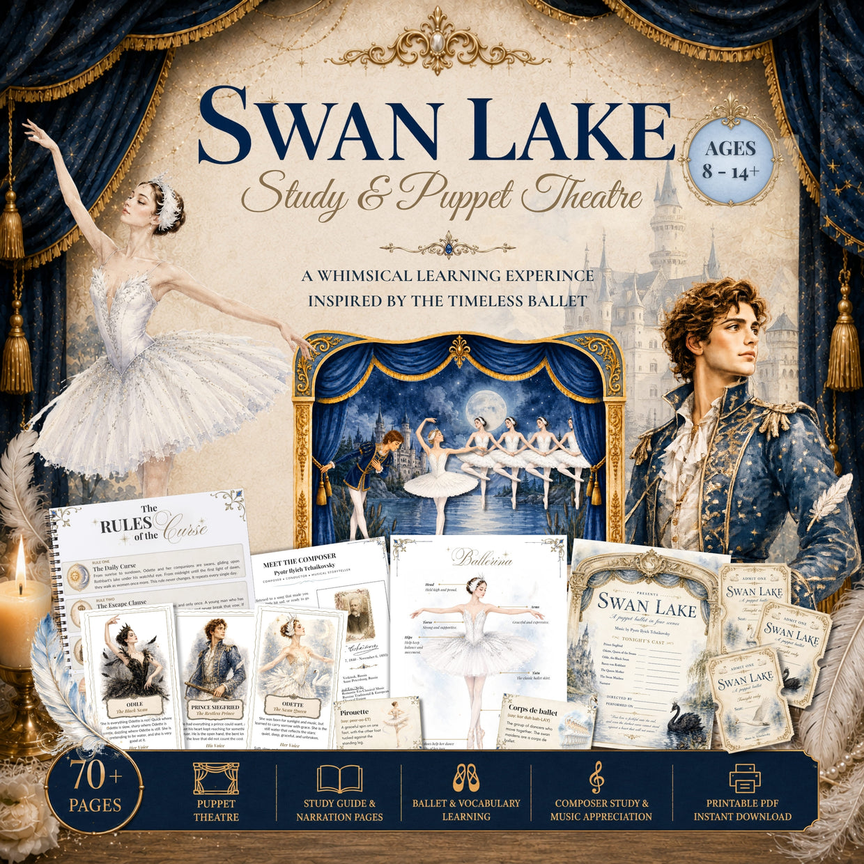 Swan Lake Study and Puppet Theatre — complete printable set